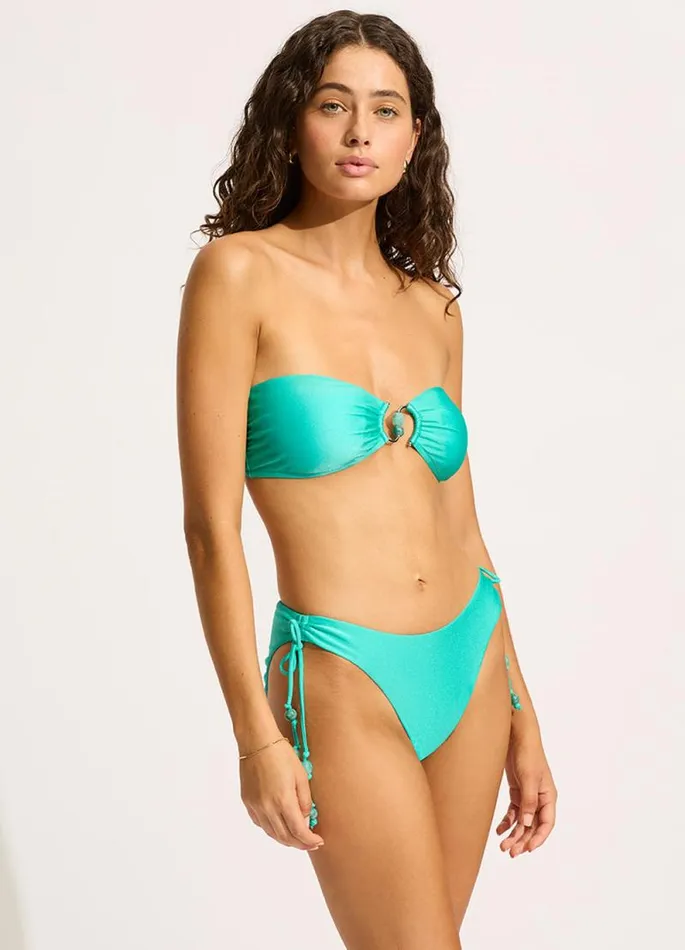 Seafolly Tie Side Women Palermo Loop Tie Side Bikini Bottom 8211 Aquatic Blue