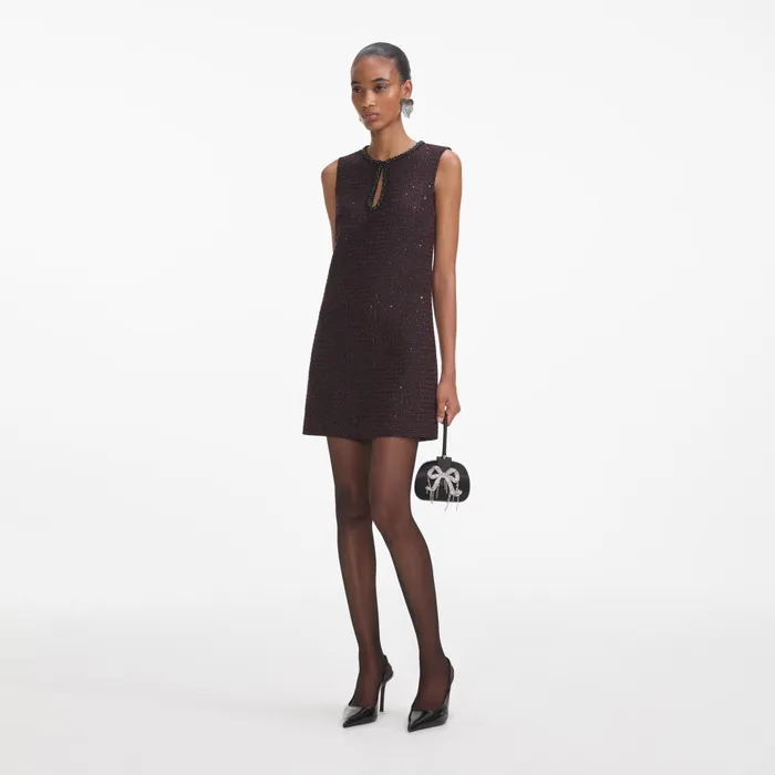 Self Portrait Dresses Women Black Boucle Mini Dress