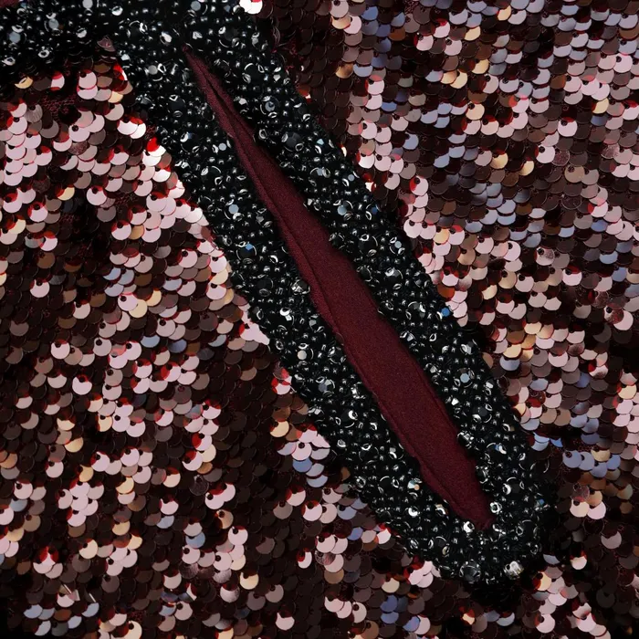 Self Portrait Dresses Women Burgundy Sequin Mini Dress Red