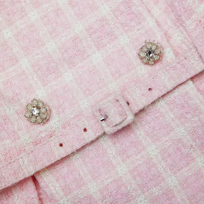 Self Portrait Dresses Women Pink Boucle Off Shoulder Mini Dress