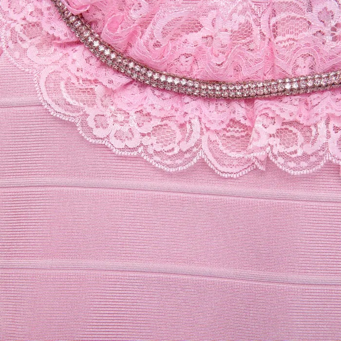 Self Portrait Dresses Women Pink Ruffle Knit Mini Dress