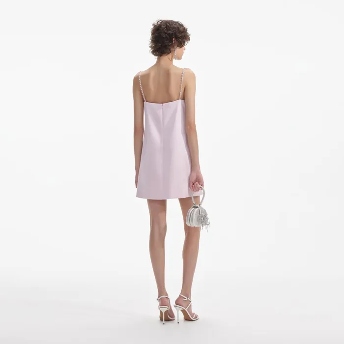 Self Portrait Dresses Women Pink Satin Diamante Mini Dress Pink