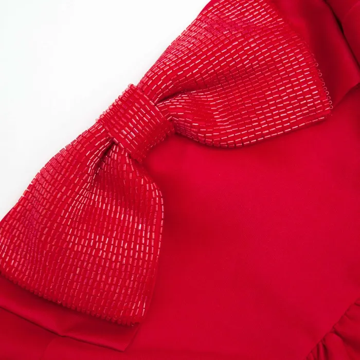 Self Portrait Dresses Women Red Taffeta Bandeau Mini Dress