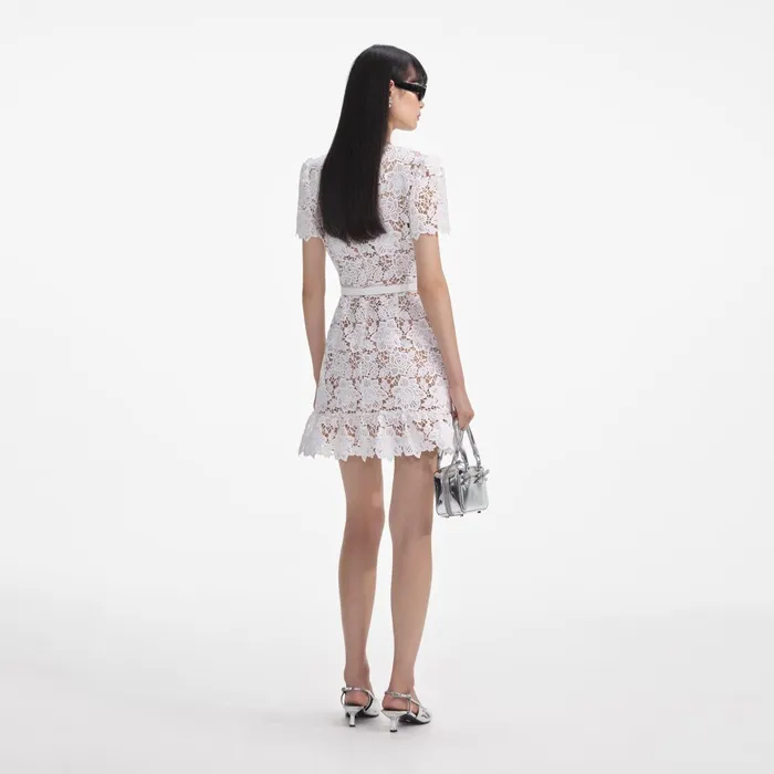 Self Portrait Dresses Women White Lace Mini Dress