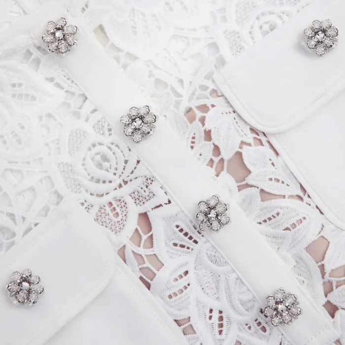 Self Portrait Dresses Women White Lace Mini Dress