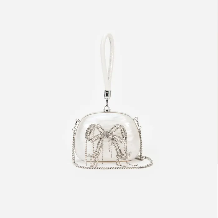 Self Portrait Handbags Women Pearl Top Handle Clutch Bag