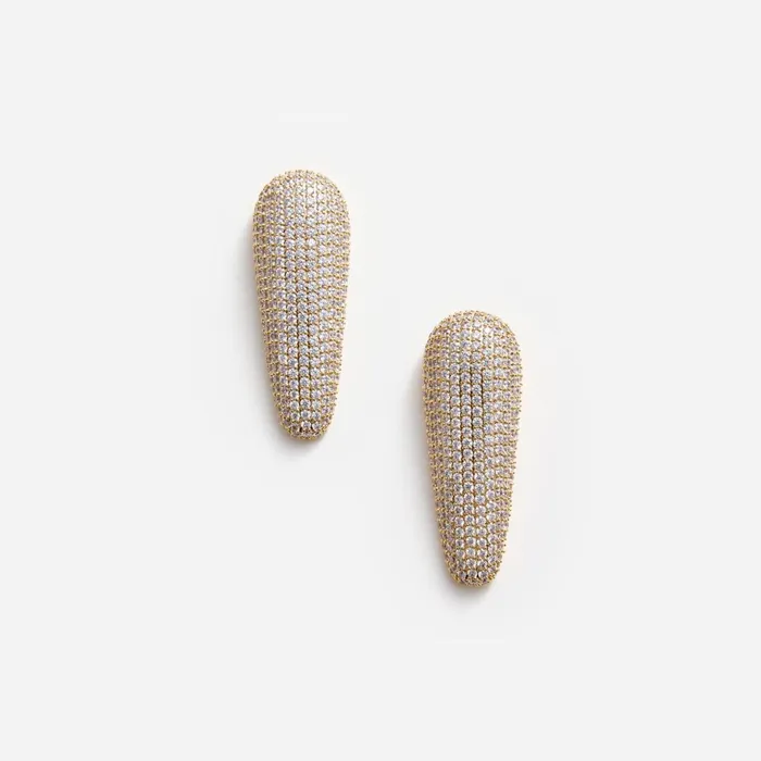 Self Portrait Jewellery Women Gold Crystal Bar Earrings