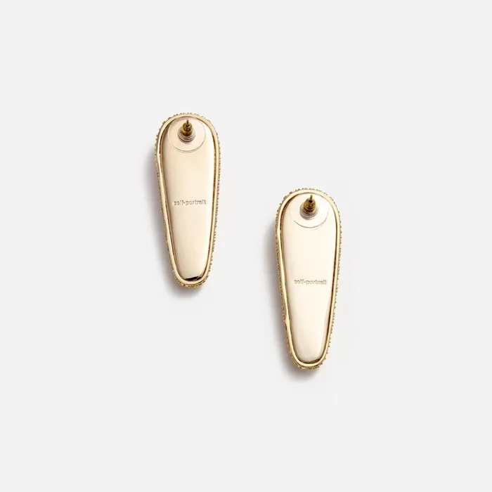 Self Portrait Jewellery Women Gold Crystal Bar Earrings