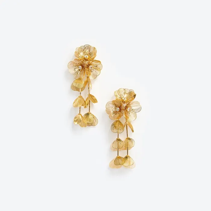 Self Portrait Jewellery Women Gold Floral Earrings