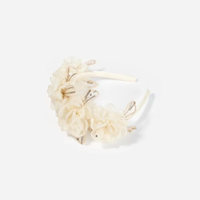 Self Portrait Kids Cream Sequin Tulle Headband Self Portrait Kids Cream Sequin Tulle Headband