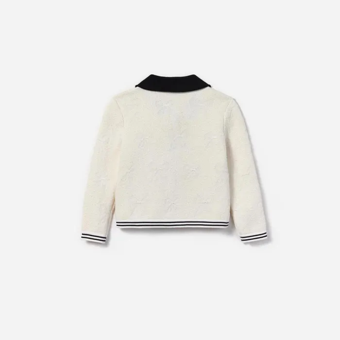 Self Portrait Kids White Jacquard Cardigan