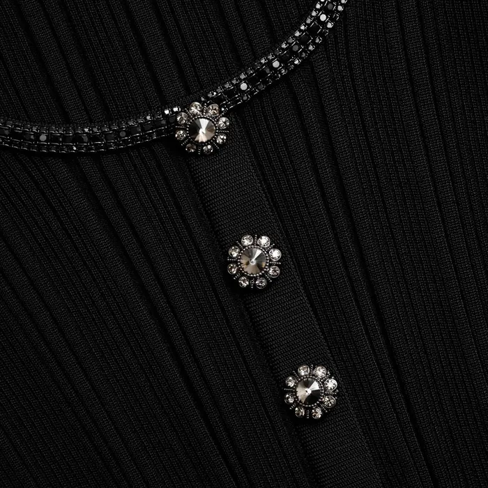 Self Portrait Knitwear Women Black Embellished Knit Top