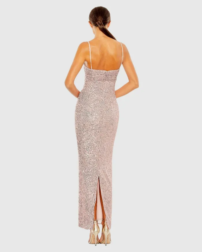 Sequined Strapless Faux Bow Column Gown Rose Pink Women Evening Gowns Mac Duggal Sequined Strapless Faux Bow Column Gown Rose Pink Women Evening Gowns Mac Duggal