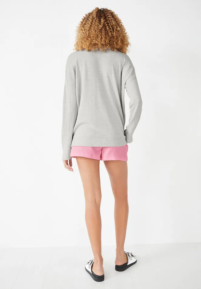 Shirts and Blouses Women Hush Ada Relaxed Knitted Shirt Palest Grey Marl