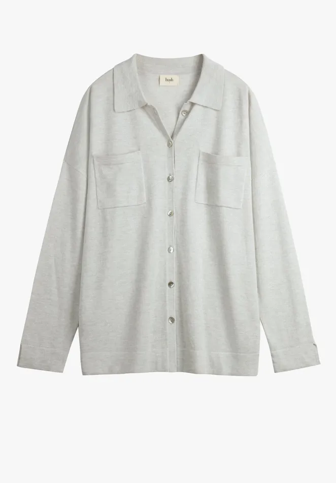 Shirts and Blouses Women Hush Ada Relaxed Knitted Shirt Palest Grey Marl