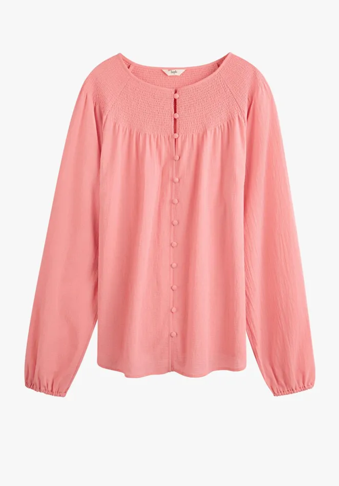 Shirts and Blouses Women Hush Eva Shirred Blouse Blush Pink