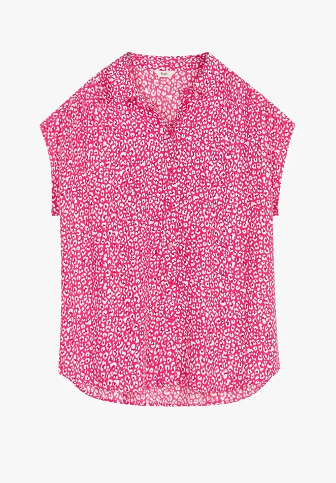 Shirts and Blouses Women Hush Selena Printed Short Sleeved Shirt Graphic Leopard Pink