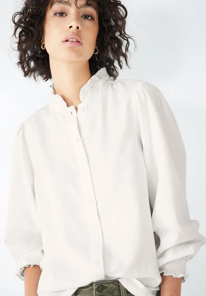 Shirts and Blouses Women Hush Viola Frilled Shirt Ecru