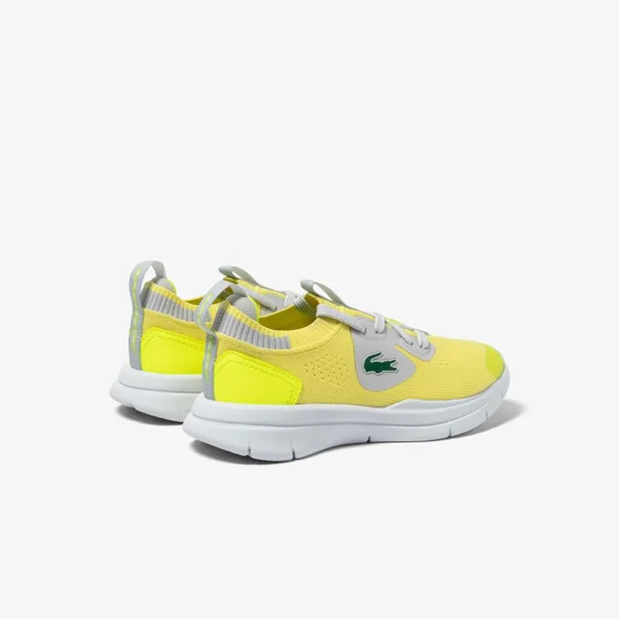Shoes and Accessories Kids Lacoste Children039s Run Spin Knit Sneakers Ylwlt Gry 382