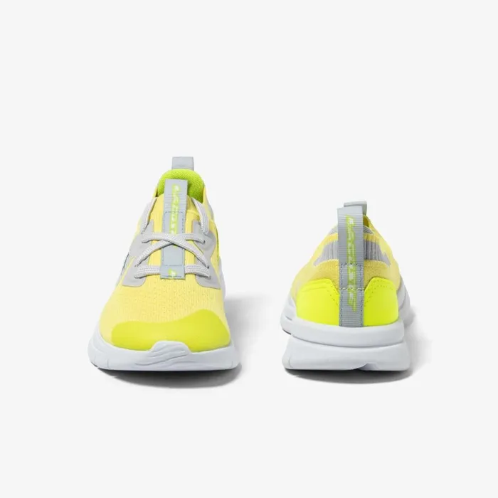 Shoes and Accessories Kids Lacoste Children039s Run Spin Knit Sneakers Ylwlt Gry 382