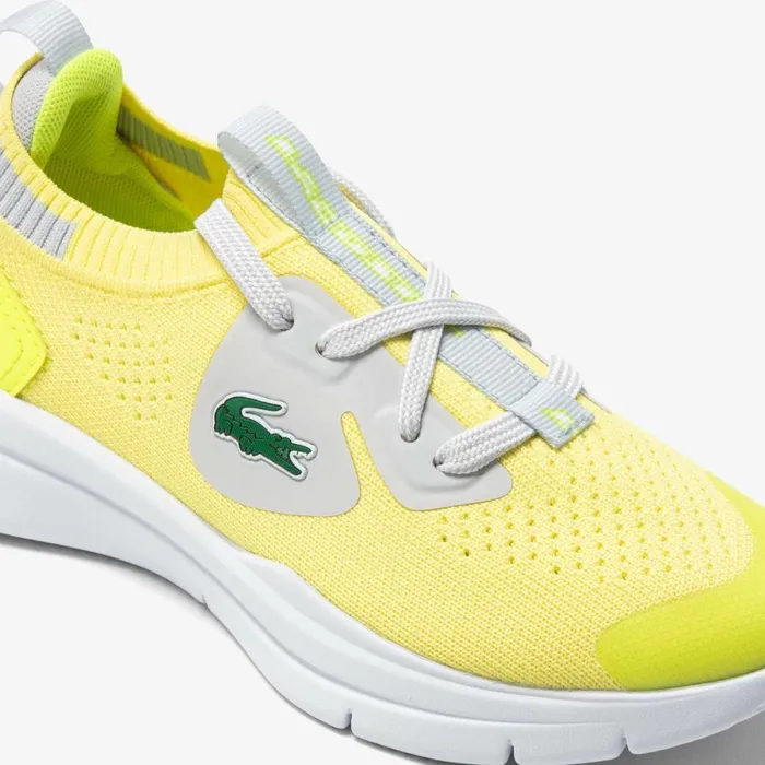 Shoes and Accessories Kids Lacoste Children039s Run Spin Knit Sneakers Ylwlt Gry 382