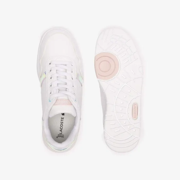 Shoes and Accessories Kids Lacoste Children039s TClip Sneakers Whtlt Pink 1y9