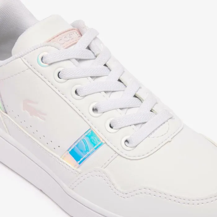 Shoes and Accessories Kids Lacoste Children039s TClip Sneakers Whtlt Pink 1y9