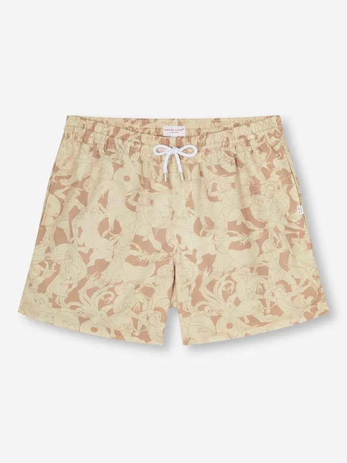Short Length Swim Shorts Men Derek Rose Short Swim Shorts Maui 64 Sand