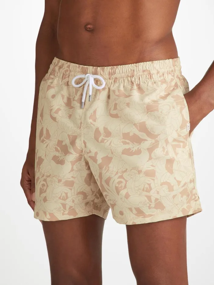 Short Length Swim Shorts Men Derek Rose Short Swim Shorts Maui 64 Sand