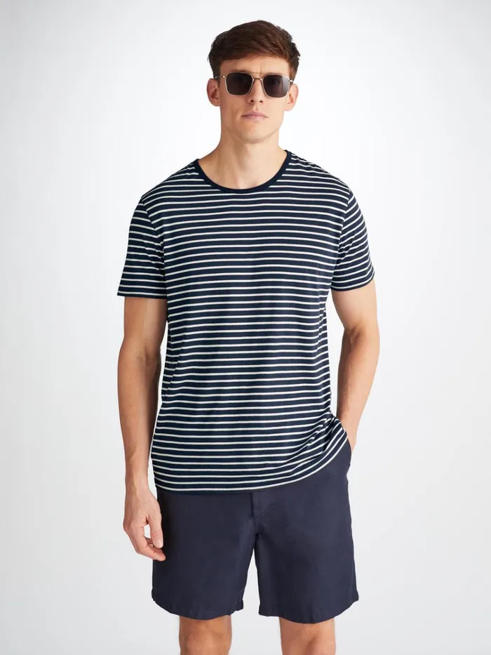 Short Sleeve TShirts Men Derek Rose TShirt Ryder Pima Cotton Navy