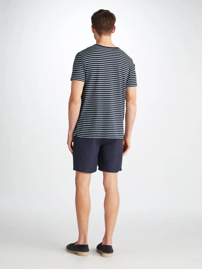 Short Sleeve TShirts Men Derek Rose TShirt Ryder Pima Cotton Navy