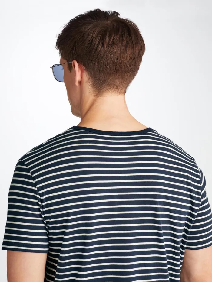 Short Sleeve TShirts Men Derek Rose TShirt Ryder Pima Cotton Navy