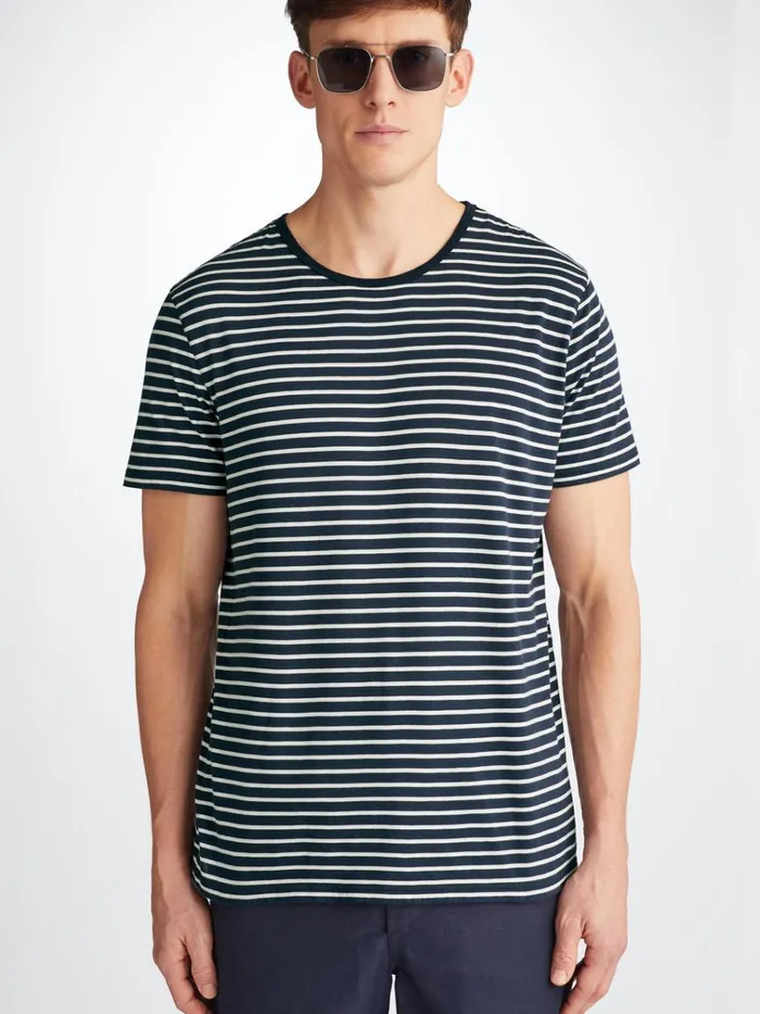 Short Sleeve TShirts Men Derek Rose TShirt Ryder Pima Cotton Navy