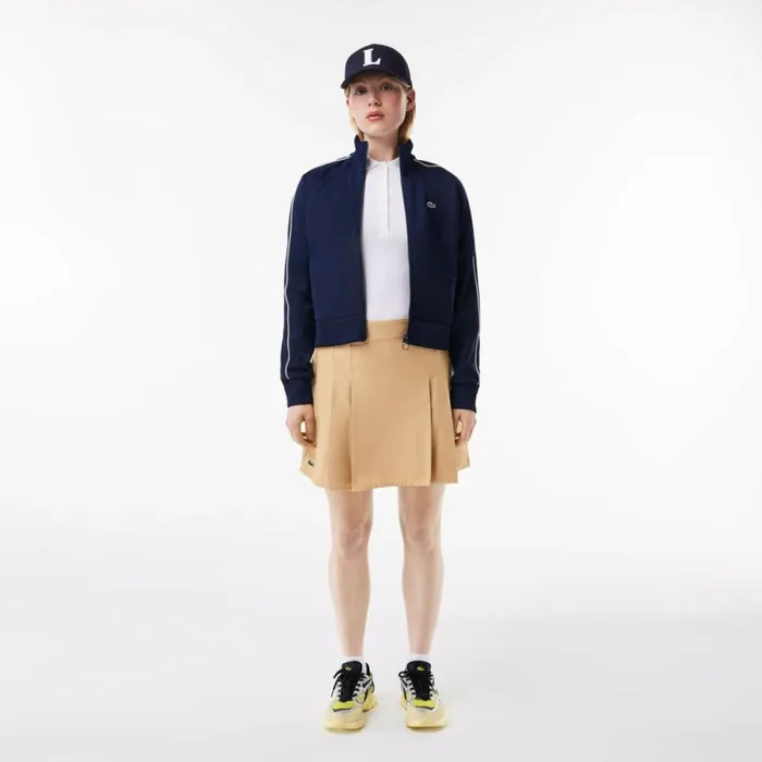 Shorts and Skirts Women Lacoste Women039s Pleated Cotton Skirt Beige Ixq