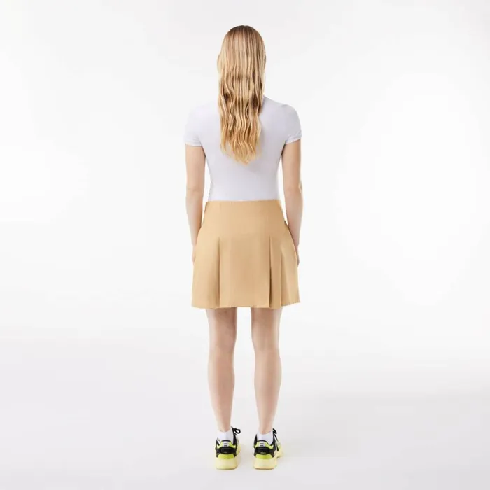 Shorts and Skirts Women Lacoste Women039s Pleated Cotton Skirt Beige Ixq
