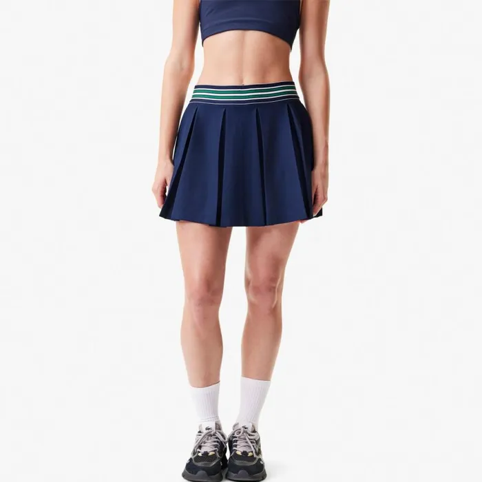 Shorts and Skirts Women Lacoste Women039s Skirt With Integrated Piqu Shorts Navy Blue 423