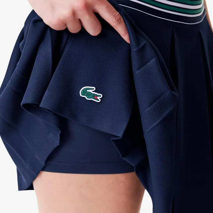 Shorts and Skirts Women Lacoste Women039s Skirt With Integrated Piqu Shorts Navy Blue 423
