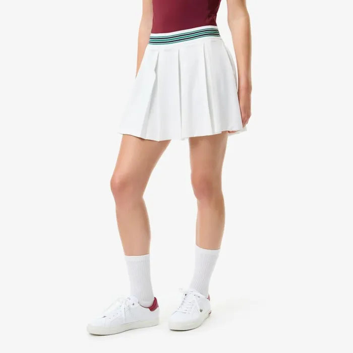 Shorts and Skirts Women Lacoste Women039s Skirt With Integrated Piqu Shorts White Green 3b7