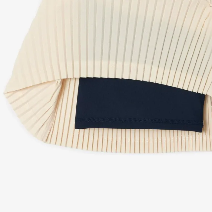 Shorts and Skirts Women Lacoste Women039s UltraDry Pleated Tennis Skirt White Navy Blue Xde