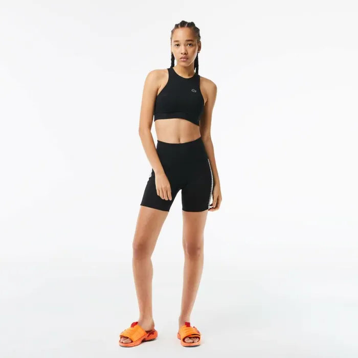 Shorts and Skirts Women Lacoste Womens SPORT Recycled Polyester Cycle Shorts Black C31