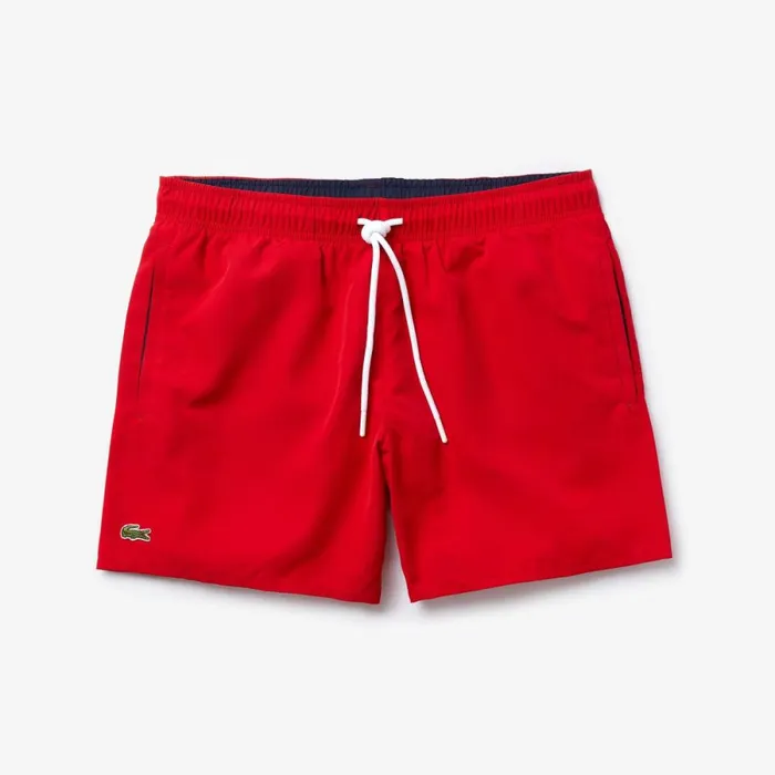Shorts and Swim Men Lacoste Men039s Lightweight Swim Shorts Red Navy Blue 528