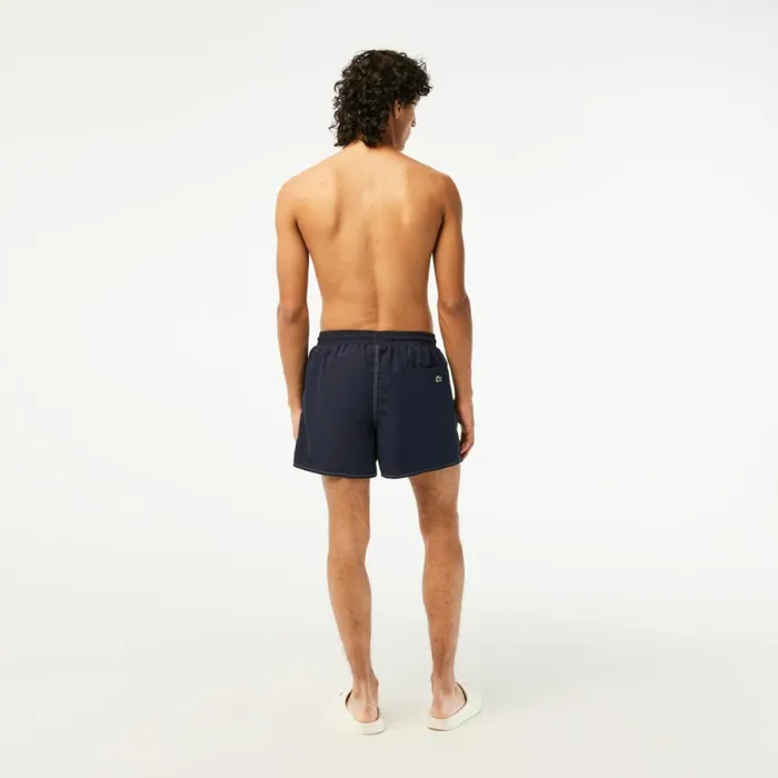 Shorts and Swim Men Lacoste Mens QuickDry Lined Swim Trunks Navy Blue 166
