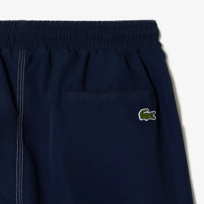Shorts and Swim Men Lacoste Mens QuickDry Lined Swim Trunks Navy Blue 166