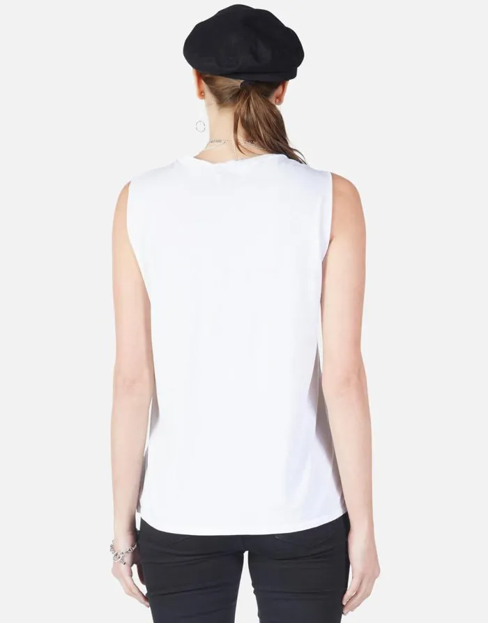 Sibley Happyface White Women Lauren Moshi Tanks