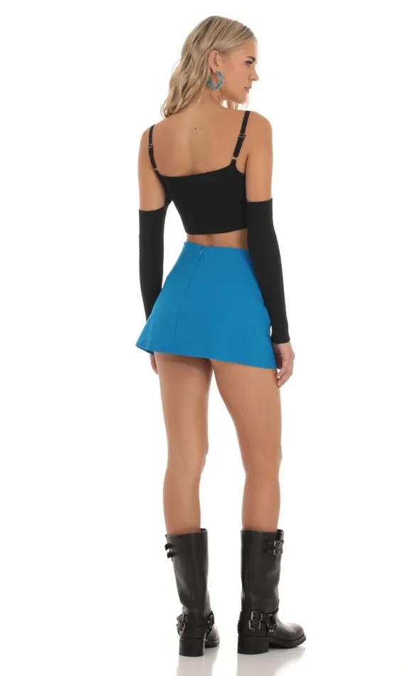 Side Slit Skort Blue Women LUCY IN THE SKY Shorts Side Slit Skort Blue Women LUCY IN THE SKY Shorts