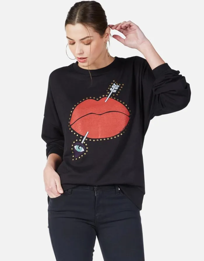 Sierra Arrow Lip Black Women Lauren Moshi Long Sleeve