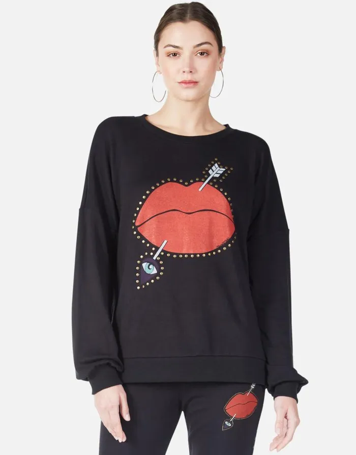 Sierra Arrow Lip Black Women Lauren Moshi Long Sleeve