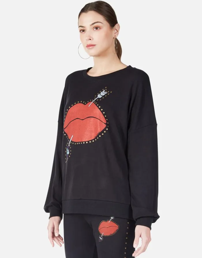 Sierra Arrow Lip Black Women Lauren Moshi Long Sleeve