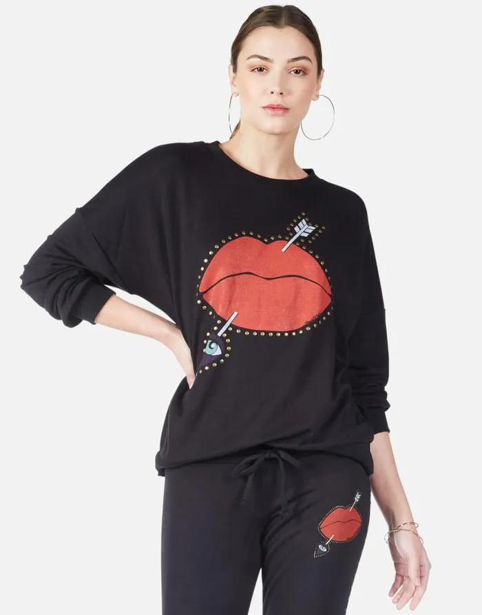 Sierra Arrow Lip Black Women Lauren Moshi Long Sleeve