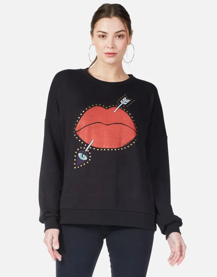 Sierra Arrow Lip Black Women Lauren Moshi Long Sleeve